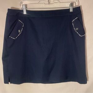 Greg Norman Navy Blue Women's Skirt with white piping on pockets size 10